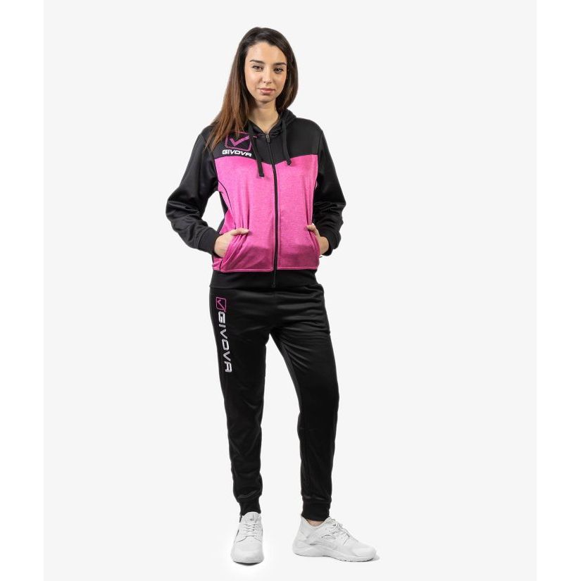 GIVOVA TUTA VISA MELANGE CON CAPPUCCIO POLARFLEECE