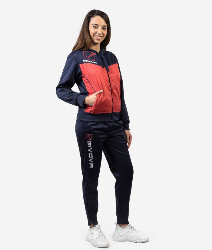 GIVOVA TUTA VISA MELANGE CON CAPPUCCIO POLARFLEECE