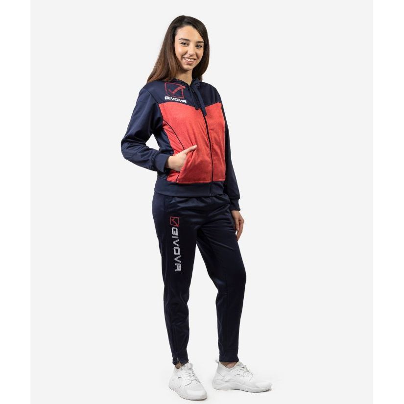 GIVOVA TUTA VISA MELANGE CON CAPPUCCIO POLARFLEECE
