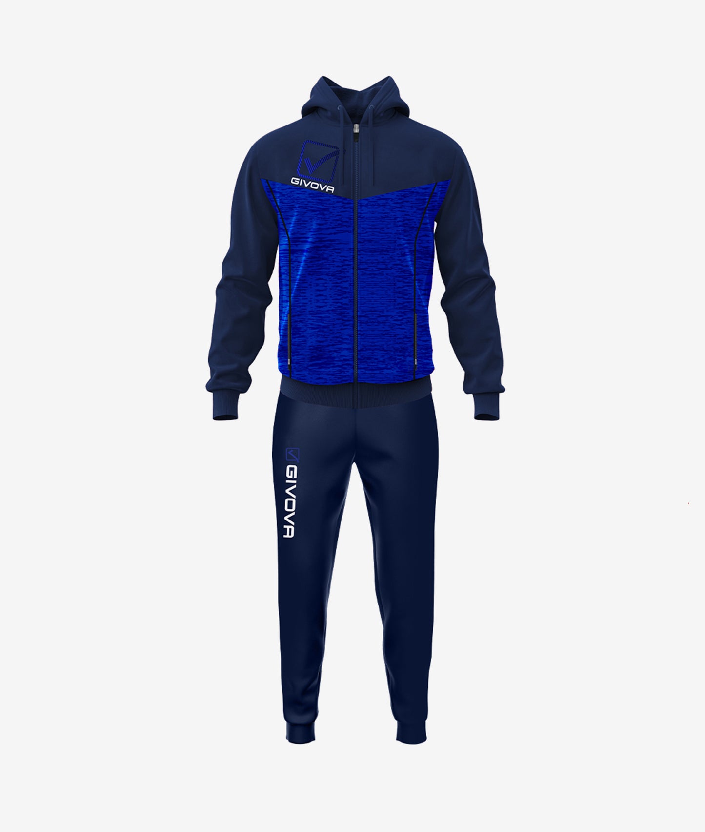 GIVOVA TUTA VISA MELANGE CON CAPPUCCIO POLARFLEECE