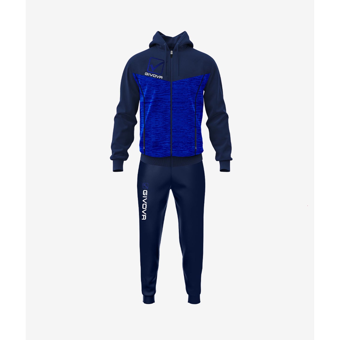 GIVOVA TUTA VISA MELANGE CON CAPPUCCIO POLARFLEECE