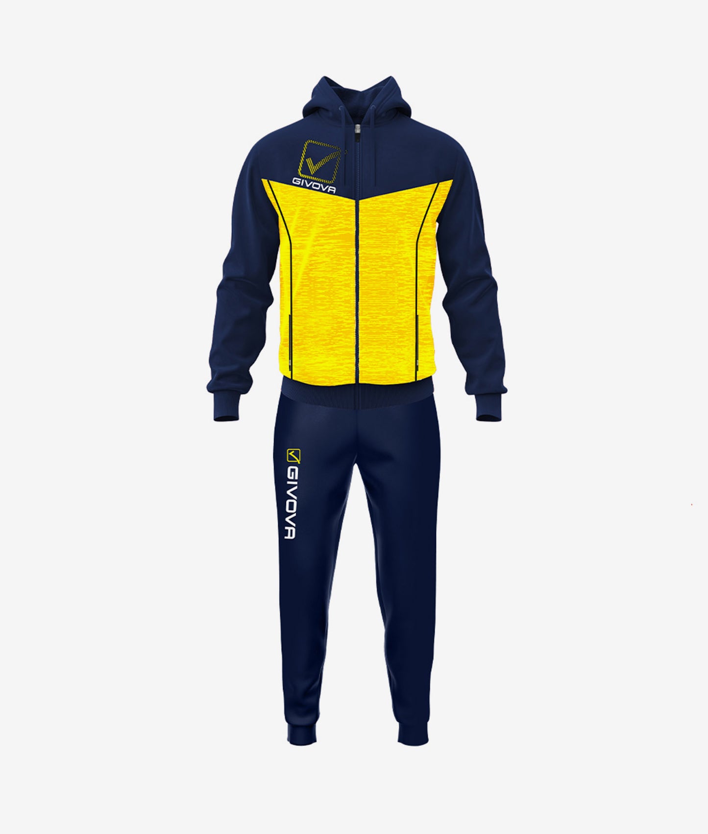 GIVOVA TUTA VISA MELANGE CON CAPPUCCIO POLARFLEECE