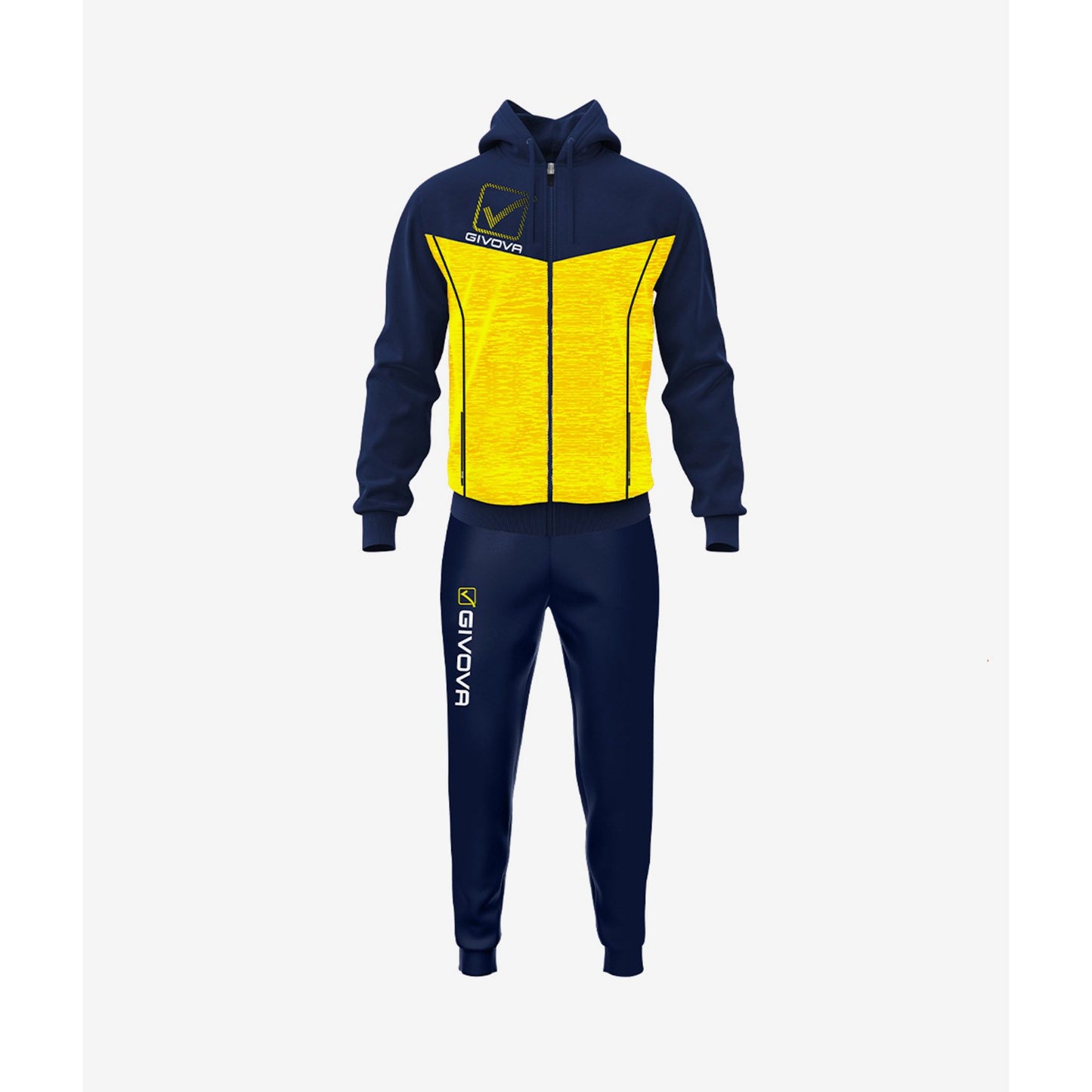 GIVOVA TUTA VISA MELANGE CON CAPPUCCIO POLARFLEECE
