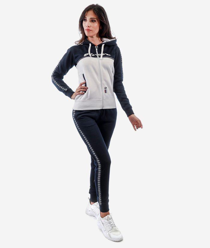 GIVOVA TUTA DONNA 101 CON BANDA E CAPPUCCIO IN FLEECE Givova Tute Planet Sport Italia