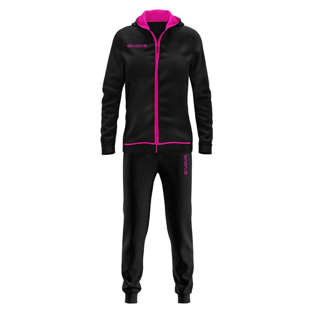 GIVOVA TUTA VISA MELANGE CON CAPPUCCIO POLARFLEECE NERO/GRIGIO SCURO MELANGE Tg. S Givova Tute Planet Sport Italia