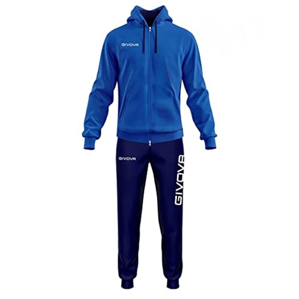GIVOVA TUTA VISA MELANGE CON CAPPUCCIO POLARFLEECE NERO/GRIGIO SCURO MELANGE Tg. S Givova Tute Planet Sport Italia
