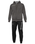 GIVOVA TUTA VISA MELANGE CON CAPPUCCIO POLARFLEECE NERO/GRIGIO SCURO MELANGE Tg. S