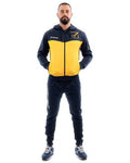 GIVOVA TUTA VISA MELANGE CON CAPPUCCIO POLARFLEECE NERO/GRIGIO SCURO MELANGE Tg. S