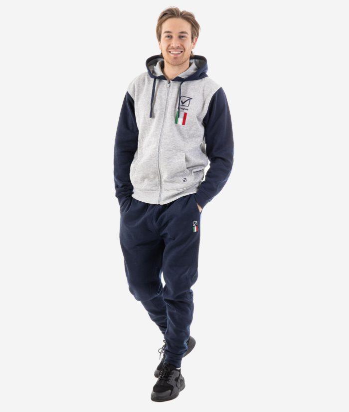 GIVOVA TUTA ITALIA 101 CON CAPPUCCIO UOMO IN FELPA Givova Tute Planet Sport Italia