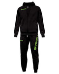 GIVOVA TUTA VISA MELANGE CON CAPPUCCIO POLARFLEECE NERO/GRIGIO SCURO MELANGE Tg. S