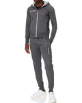 GIVOVA TUTA VISA MELANGE CON CAPPUCCIO POLARFLEECE NERO/GRIGIO SCURO MELANGE Tg. S