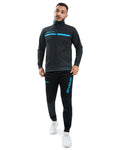 GIVOVA TUTA VISA MELANGE CON CAPPUCCIO POLARFLEECE NERO/GRIGIO SCURO MELANGE Tg. S