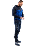 GIVOVA TUTA VISA MELANGE CON CAPPUCCIO POLARFLEECE NERO/GRIGIO SCURO MELANGE Tg. S
