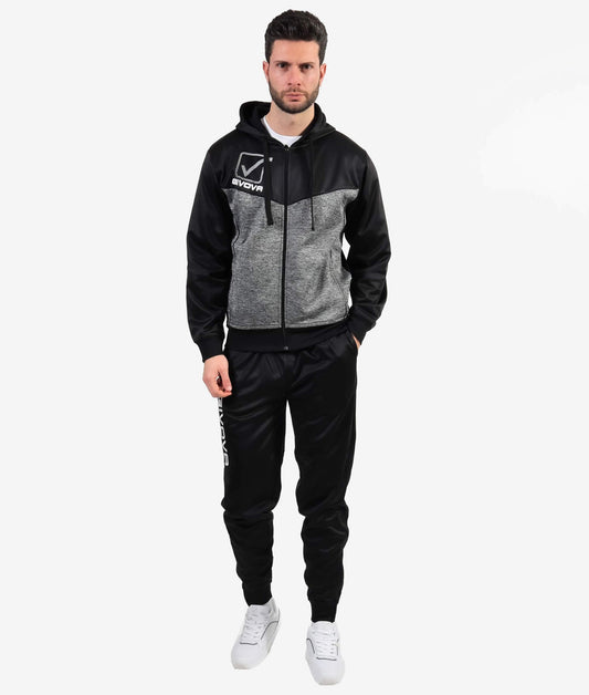 GIVOVA TUTA VISA MELANGE CON CAPPUCCIO POLARFLEECE